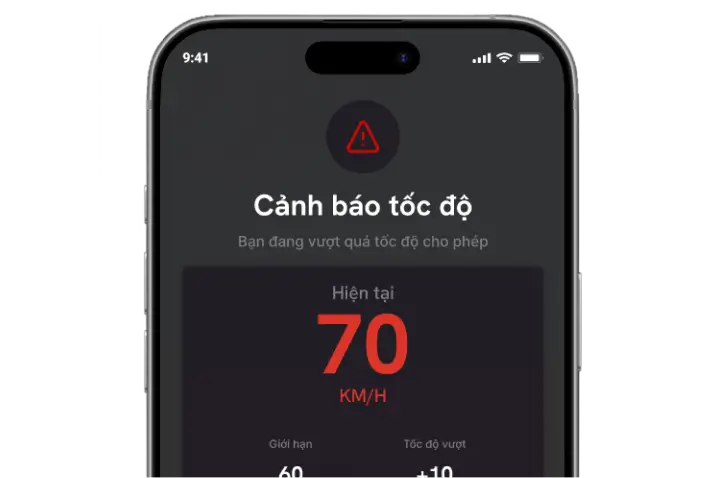 Màn hình Velo tùy chỉnh cảnh báo