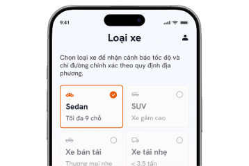 Màn hình Velo thiết lập loại xe